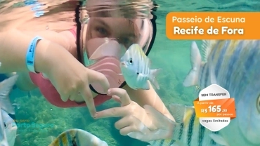  RECIFE DE FORA - Passeio de Escuna - SEM TRANSER - SINAL DE RESERVA